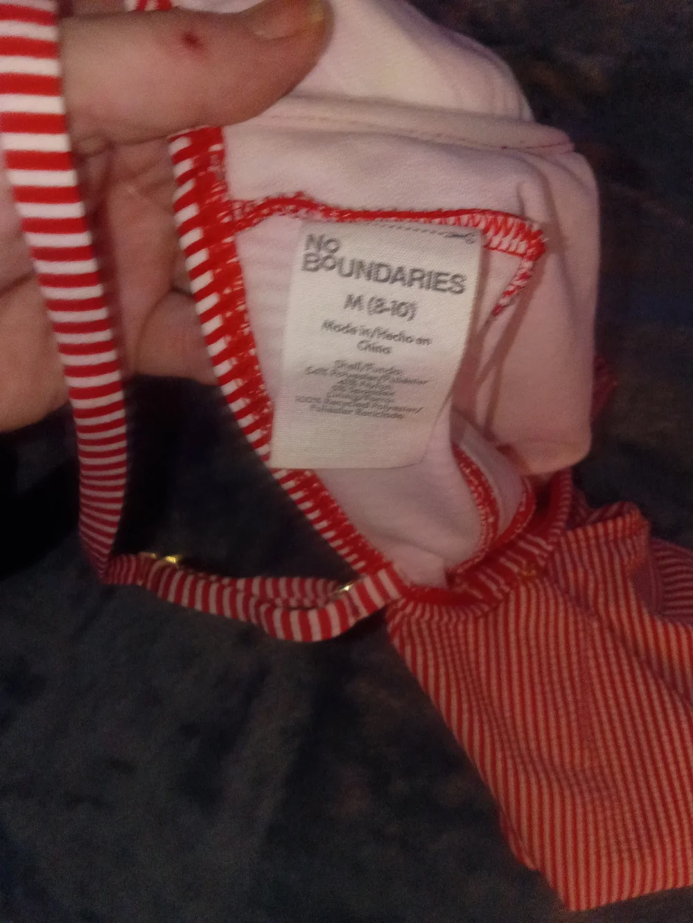 Red and White Striped One-Piece Swimsuit